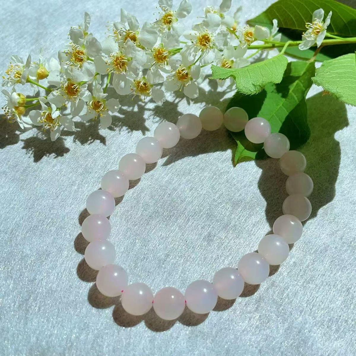 Natural Pink Jade Bracelet， 6mm Beads Size 5-8 Inch Jade Bracelet ，Icy Translucent ，Minimalist Jewelry， Gift for Her