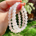 Natural Pink Jade Bracelet， 6mm Beads Size 5-8 Inch Jade Bracelet ，Icy Translucent ，Minimalist Jewelry， Gift for Her