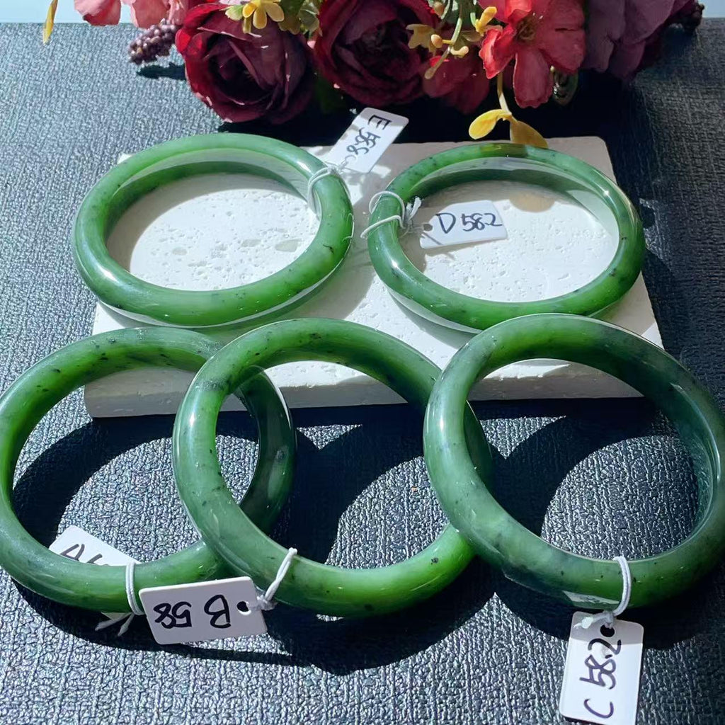 Certified Natural Nephrite Jade Bangle Bracelet ,Rich Green Jade Bangle, Size 58-59mm, Classic Round Jade Bracelet, Gift for Her