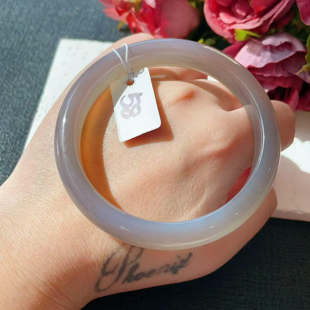 Natural Agate Bangle Bracelet, Thick Stone Bangle 11.5-12mm ，Real Natural Agate Bangle, High Grade Agate, Gift for Her