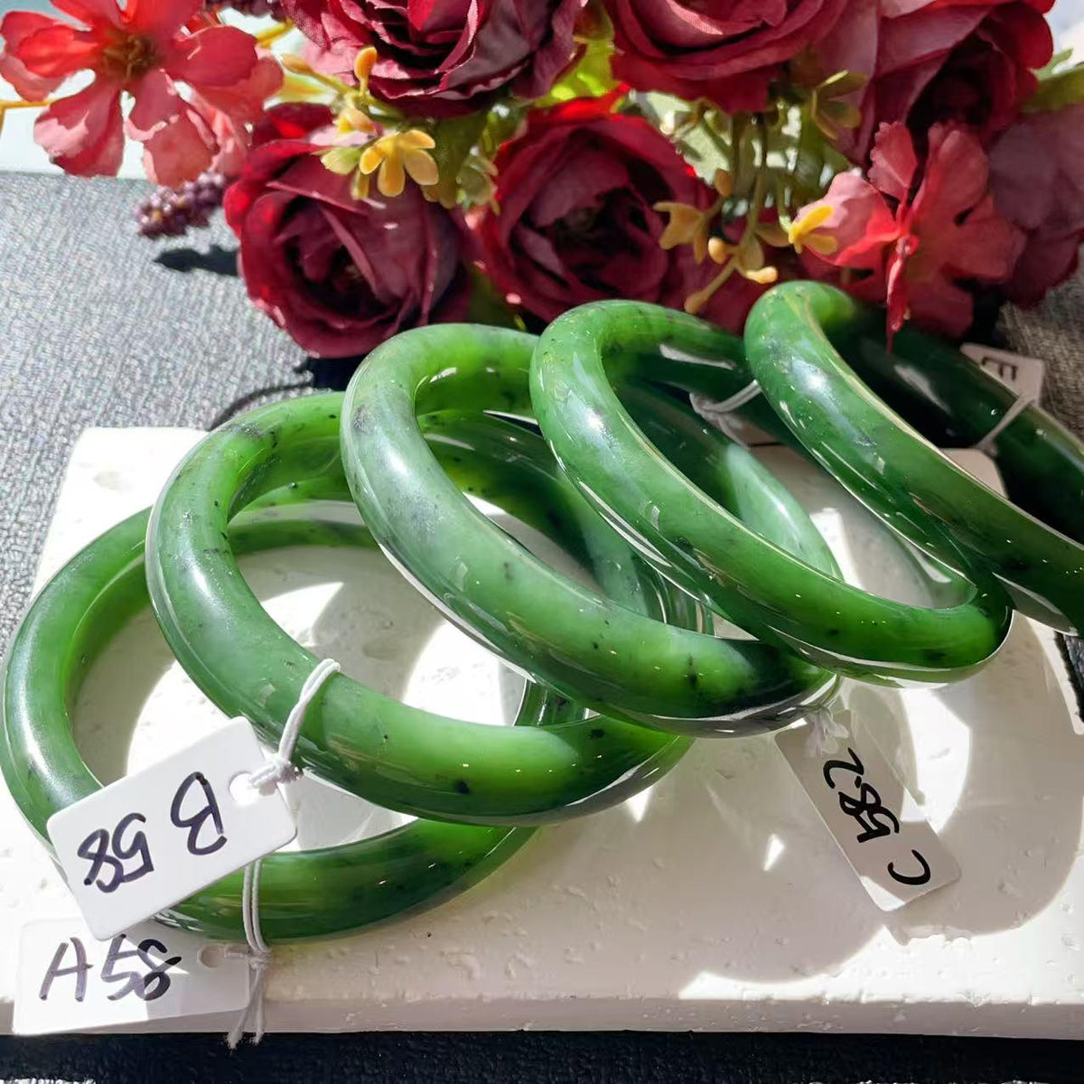 Certified Natural Nephrite Jade Bangle Bracelet ,Rich Green Jade Bangle, Size 58-59mm, Classic Round Jade Bracelet, Gift for Her