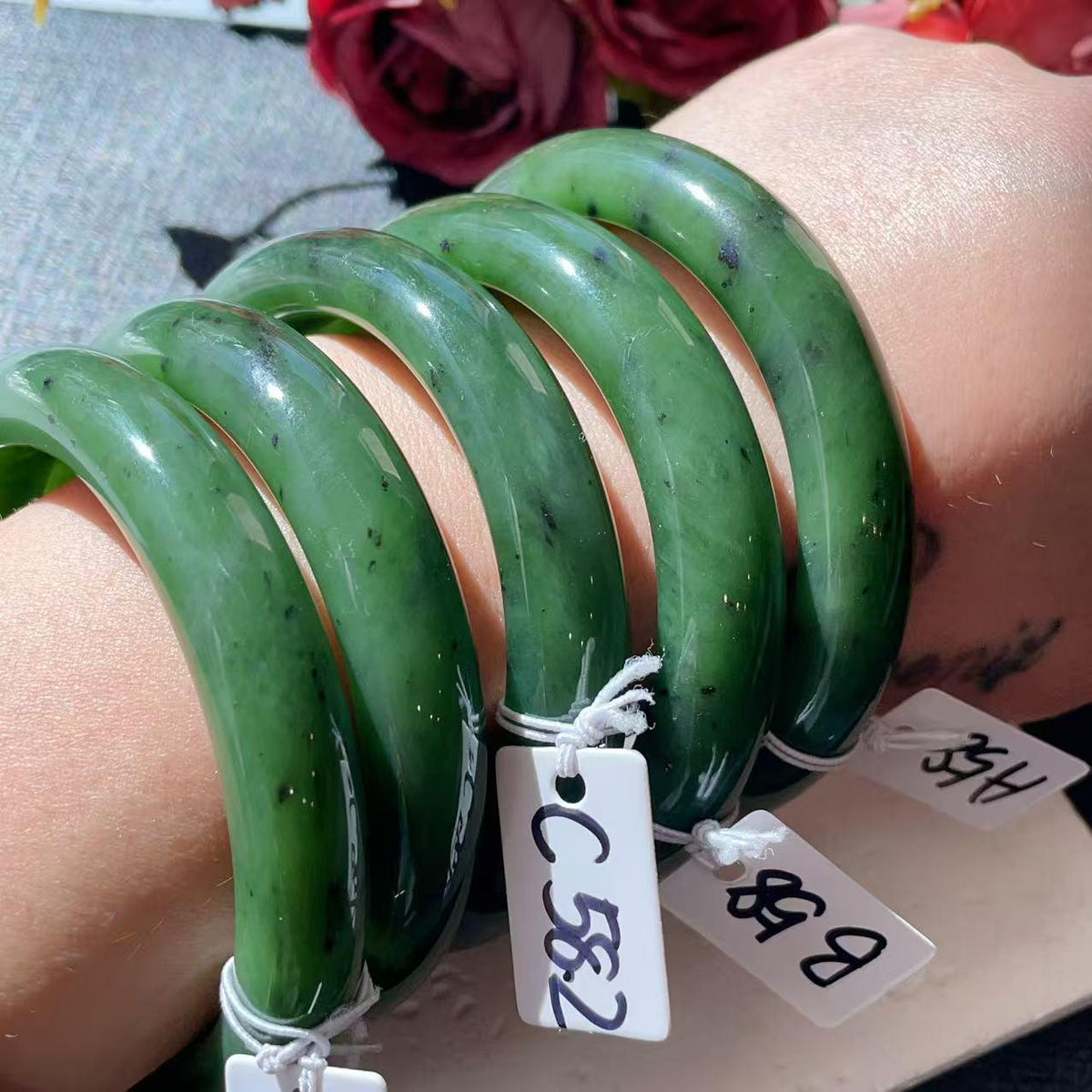 Certified Natural Nephrite Jade Bangle Bracelet ,Rich Green Jade Bangle, Size 58-59mm, Classic Round Jade Bracelet, Gift for Her