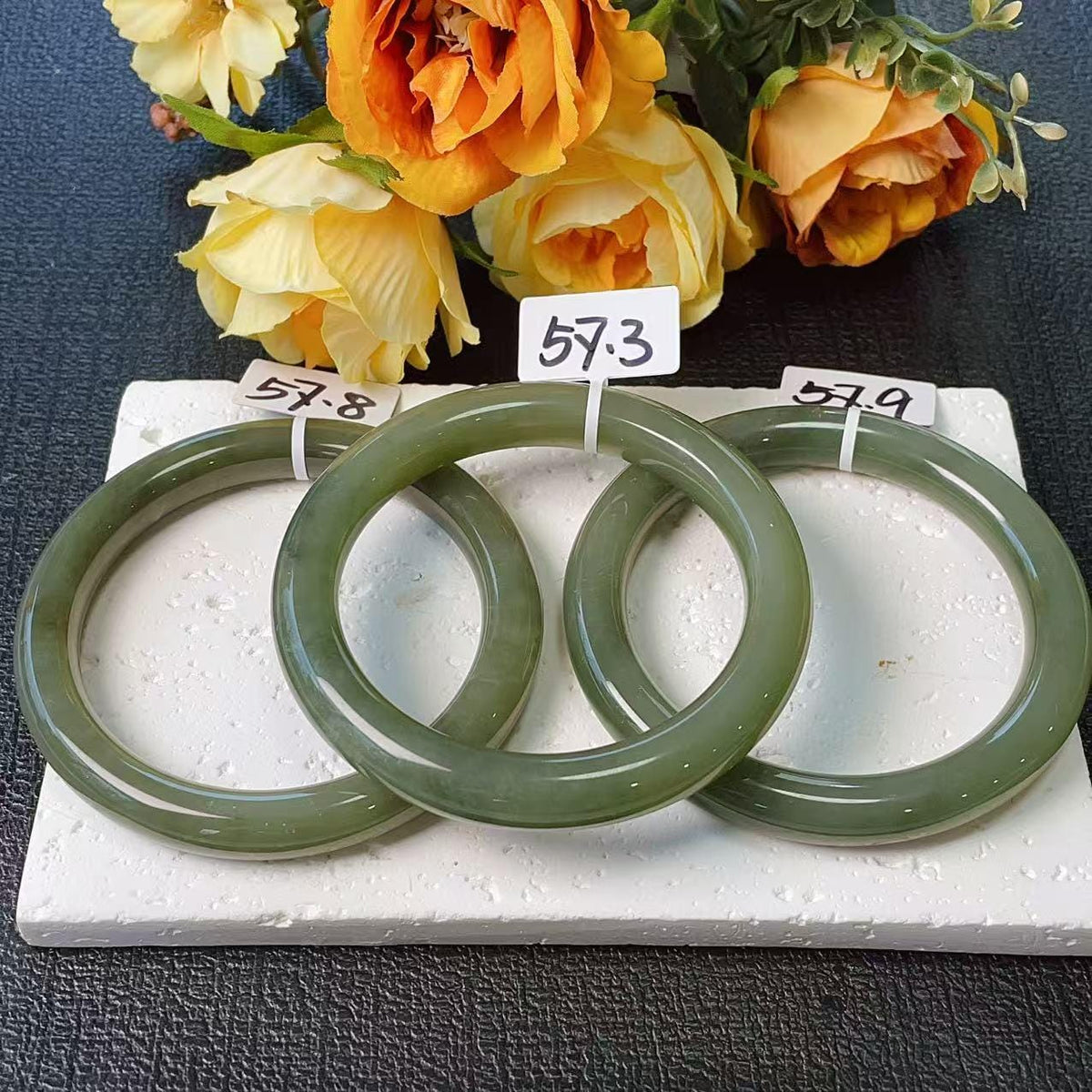 Certified Natural Green Jade Bangle , Iced Lake Green Nephrite Jade Bangle , 57-58mm Size Jade Bangle Bracelet