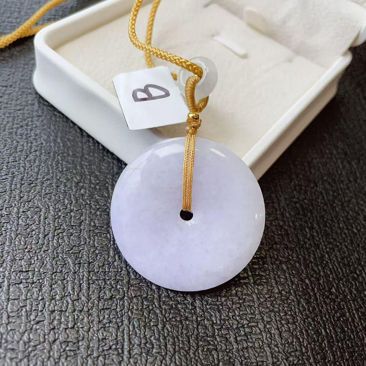 Certified Natural Lavender Jadeite Donut Pendant ,Peace Coin Necklace ,Round Jade ,Adjustable Cord Necklace, Minimalist Jade Jewelry Gift