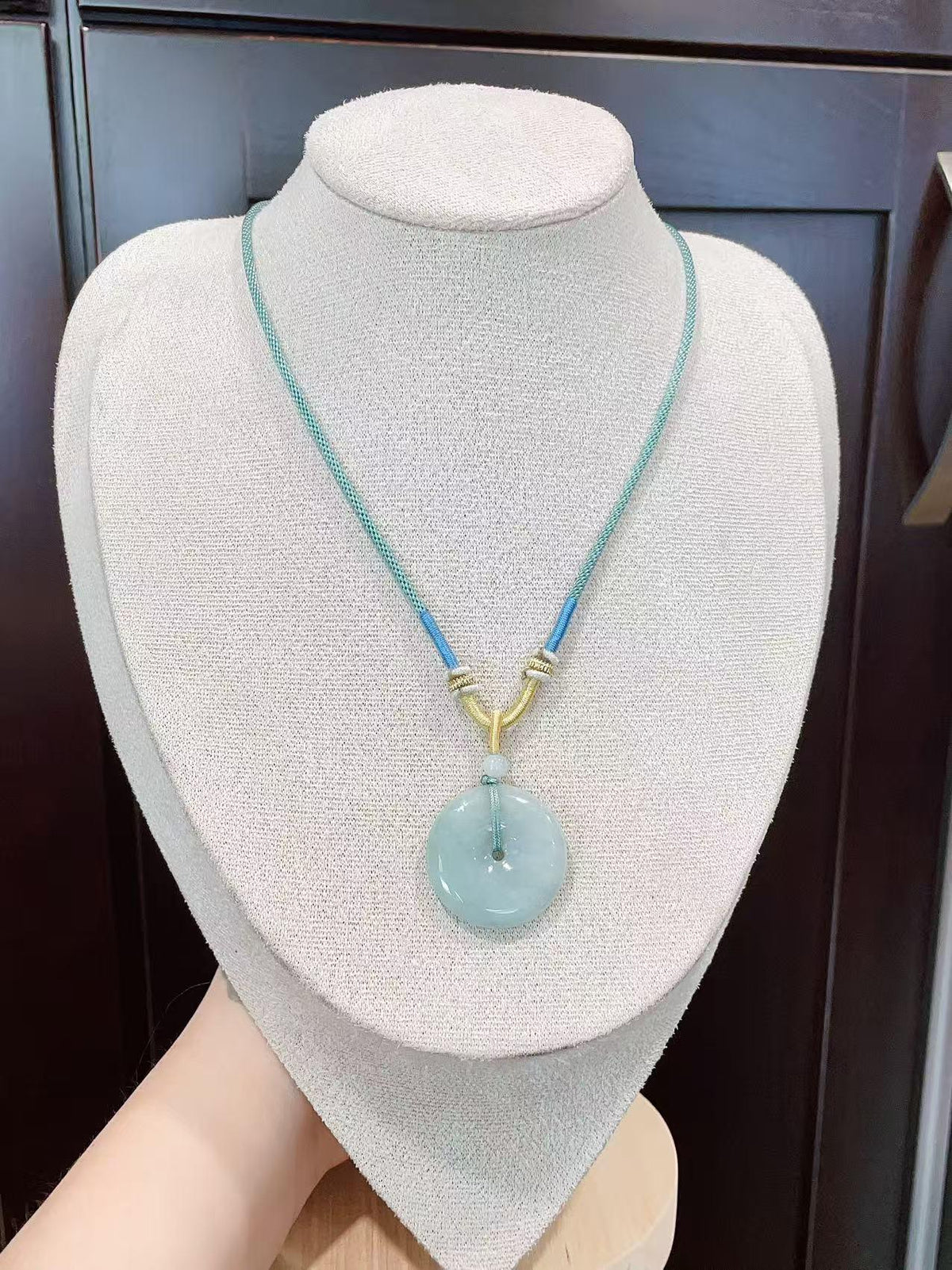 Deal! Certified Natural Green Jadeite Donut Pendant Necklace , Mint Jade Peace Coin, Adjustable Cord Necklace,Minimal Jade Jewelry Gift