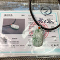 Certified Natural Blue Jadeite Flower Pendent, Large Jadeite Pendent Necklace, Handmade Jade Pendent, Natural Jadeite Jewelry Gift
