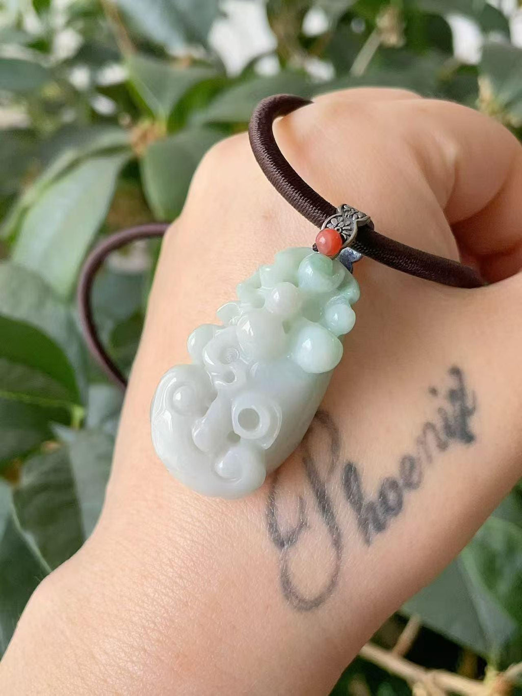 Certified Natural Blue Jadeite Flower Pendent, Large Jadeite Pendent Necklace, Handmade Jade Pendent, Natural Jadeite Jewelry Gift