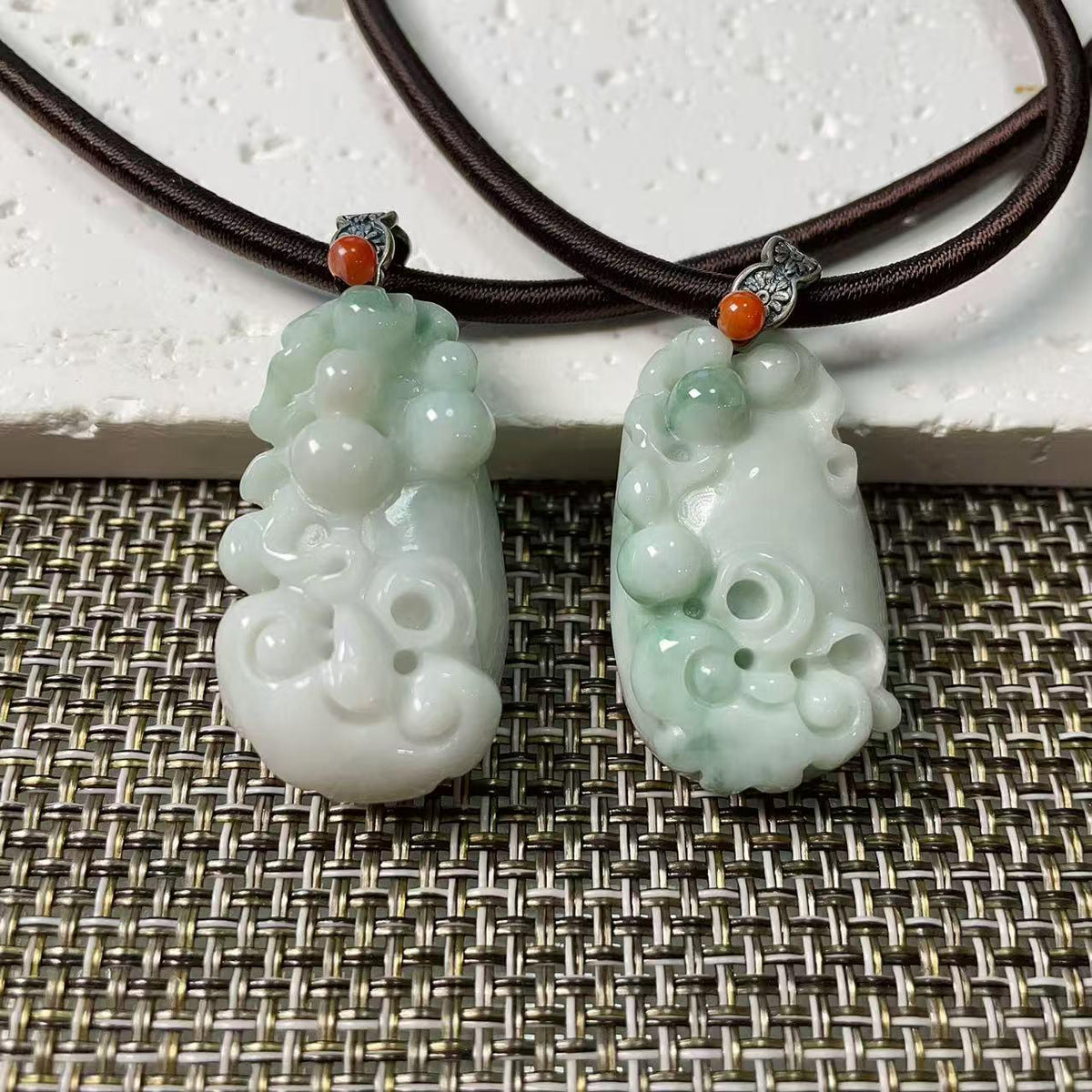 Certified Natural Blue Jadeite Flower Pendent, Large Jadeite Pendent Necklace, Handmade Jade Pendent, Natural Jadeite Jewelry Gift