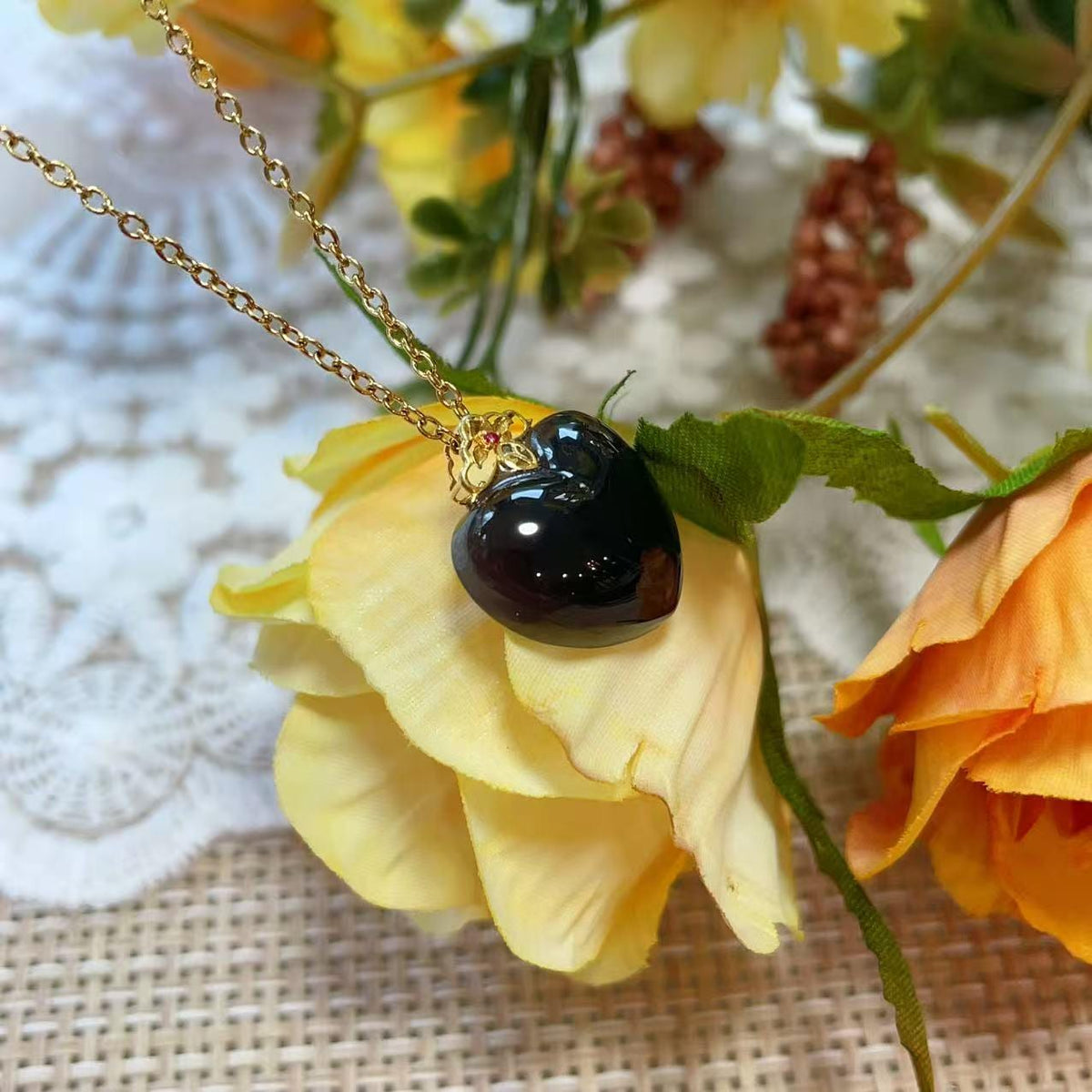Certified Smoky Lavender Jade Heart Necklace , 18K Gold Jade Pendent Necklace, Real Nephrite Jade, High Grade Jade, Certified Natural Jade
