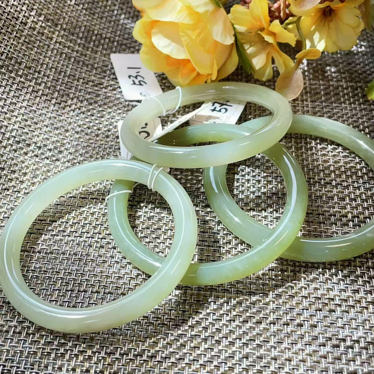 Certified Natural Green Jade Bangle , Iced Lake Green Slim Nephrite Jade Bangle , 53-60mm Size Jade Bangle Bracelet