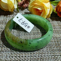 Certified Natural Nephrite Jade Bangle Bracelet ,Wide Carved Jade Bangle, Size 59.7mm , Light Green Jade, Handmade Jewelry Gift, One of kind