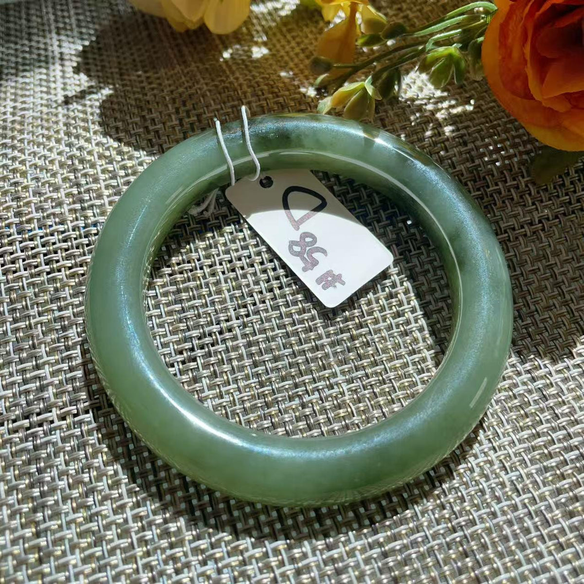 Certified Natural Green Jade Bangle, Lake Green Jade Bracelet, Size 57.5-58.5, Genuine Jade Jewelry, Minimalist Gift for Her