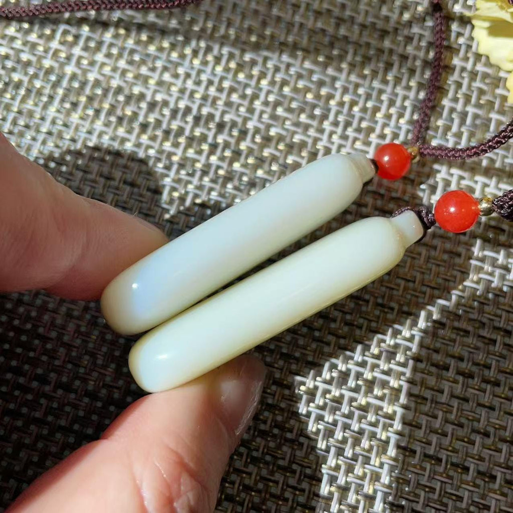 Certified Natural White Jade Pendant | Minimalist White Jade Tag Necklace | Hand Polished Gemstone Pendant | Adjustable Cord | Gift for Her