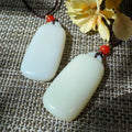 Certified Natural White Jade Pendant | Minimalist White Jade Tag Necklace | Hand Polished Gemstone Pendant | Adjustable Cord | Gift for Her
