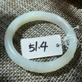 Deal! Natural White Jade Carved Bangle | Floral Jade Bracelet | Slim Round Bangle | Small Size Jade Jewelry | Handmade Gemstone Bracelet