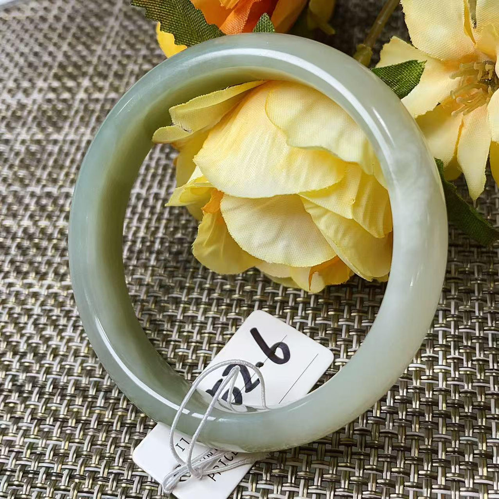 Certified Natural Nephrite Jade Small Size Bangle , Spring Water Green Jade, Bangle Size 51-55, Minimalist Jade Bangle Bracelet, XSmall Size