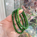 Natural 6mm Spinach Green Nephrite Jade Bracelet | Certified Slim Green Jade Bead Bracelet | Stretch Bracelet | Everyday Jewelry
