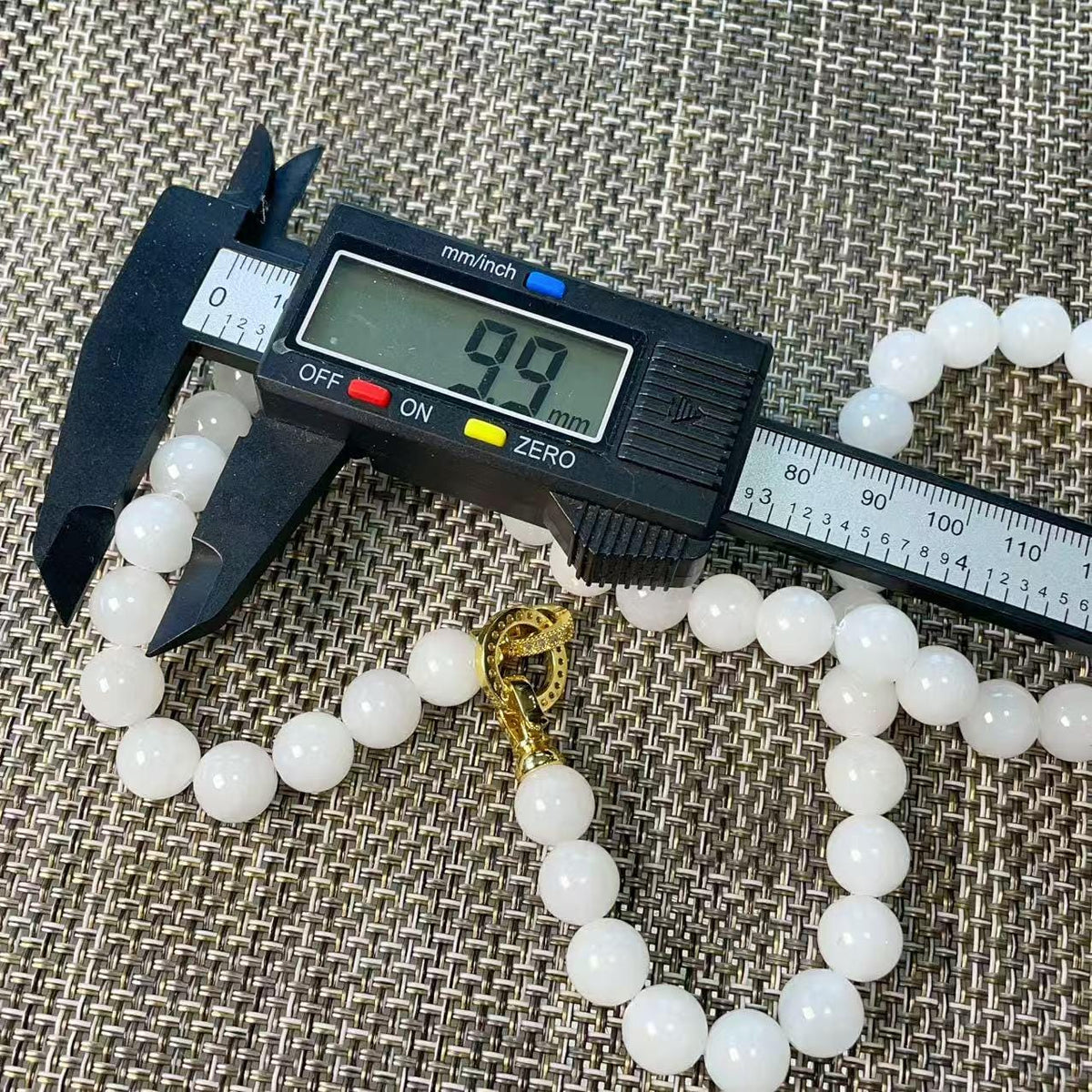 Natural White Jade 10mm Necklace, Creamy White Beaded Jade Necklace, Certified Minimalist Jade Chain, 10mm Nephrite White Jade, Jade Gift
