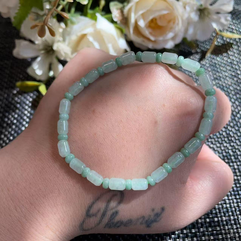 Certified Natural Grade A Jadeite Bracelet, Ice Green Slim Jadeite Bracelet, Minimalist Jadeite Jewelry, Adjustable Wrist Size, Jade Gift