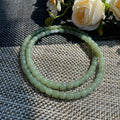 Natural Nephrite Jade Barrel Bead Necklace | Soft Green Jade Beaded Necklace | 18" Handmade Gemstone Necklace | 6mm Jade Beads