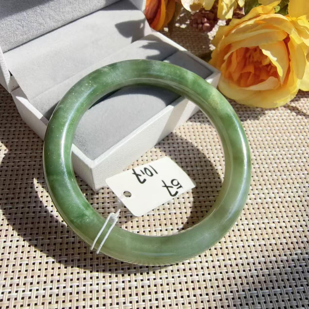 Certified Natural Green Jade Bangle , Lake Green Nephrite Jade Bangle , 57-59mm Multiple Sizes Bangle, One of a Kind