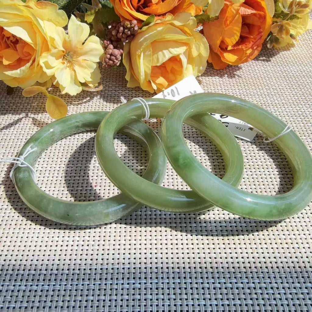 Certified Natural Green Jade Bangle , Lake Green Nephrite Jade Bangle , 53-56mm Multiple Sizes Bangle, One of a Kind
