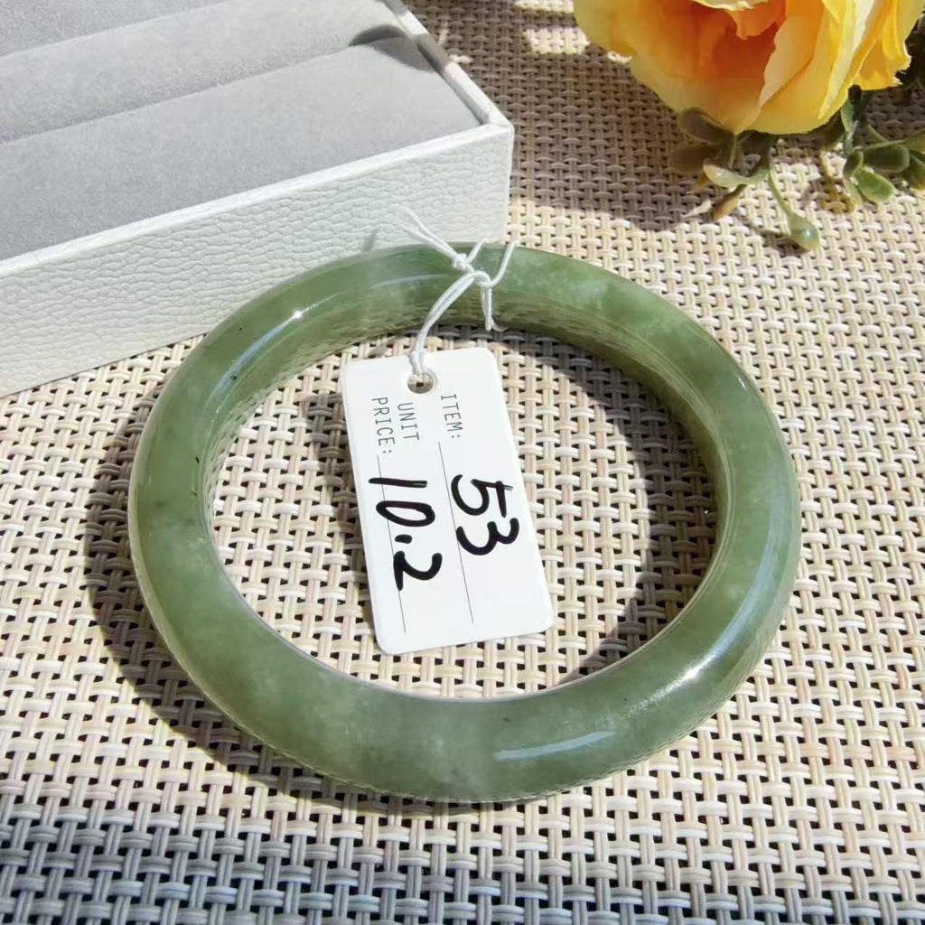 Certified Natural Green Jade Bangle , Lake Green Nephrite Jade Bangle , 53-56mm Multiple Sizes Bangle, One of a Kind