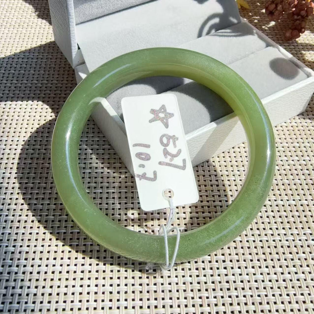 Certified Natural Green Jade Bangle , Lake Green Nephrite Jade Bangle , 53-56mm Multiple Sizes Bangle, One of a Kind