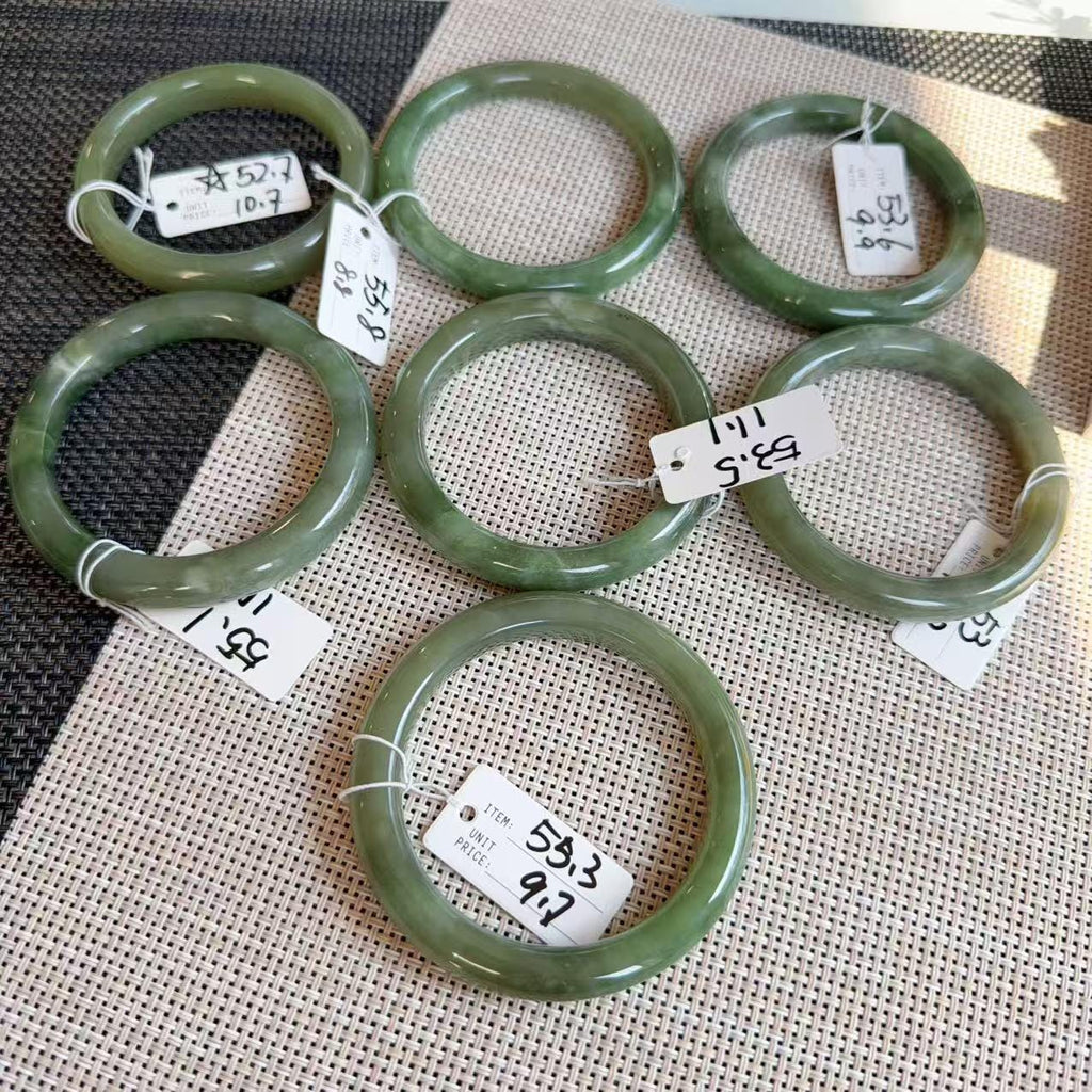 Certified Natural Green Jade Bangle , Lake Green Nephrite Jade Bangle , 53-56mm Multiple Sizes Bangle, One of a Kind