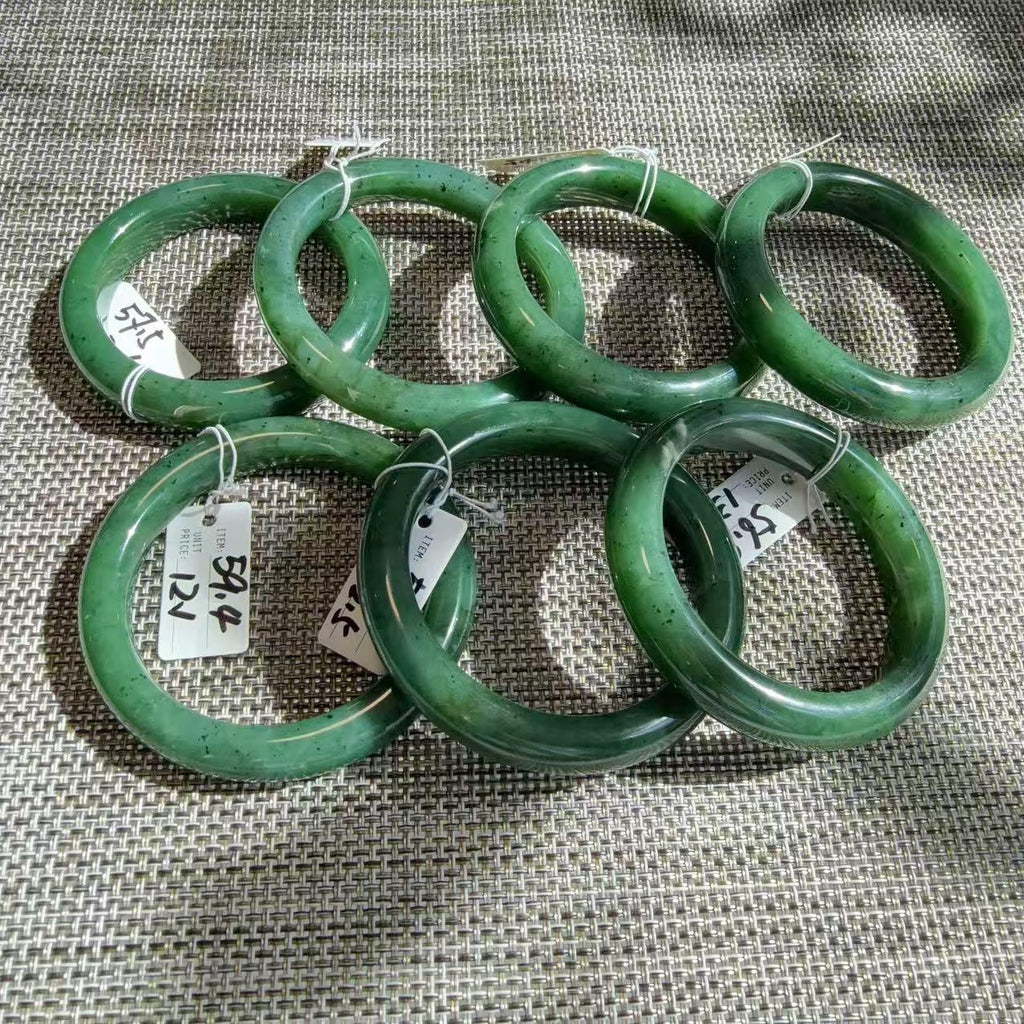 Natural Nephrite Jade Bangle, Rich Green Jade Bracelet, Classic Wide Jade Bangle, Genuine Green Jade Jewelry, 52-60mm Bangle, One of a Kind