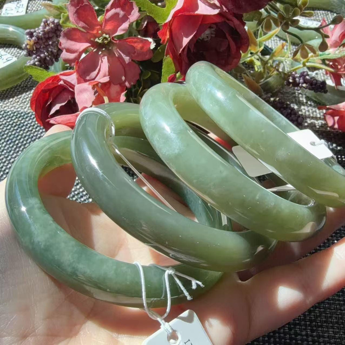 DEAL! Natural Green Nephrite Jade Bangle, Size 55-57mm Lake Green Jade Bracelet, Affordable Everyday Jade Bangle, One of a Kind Jade Jewelry