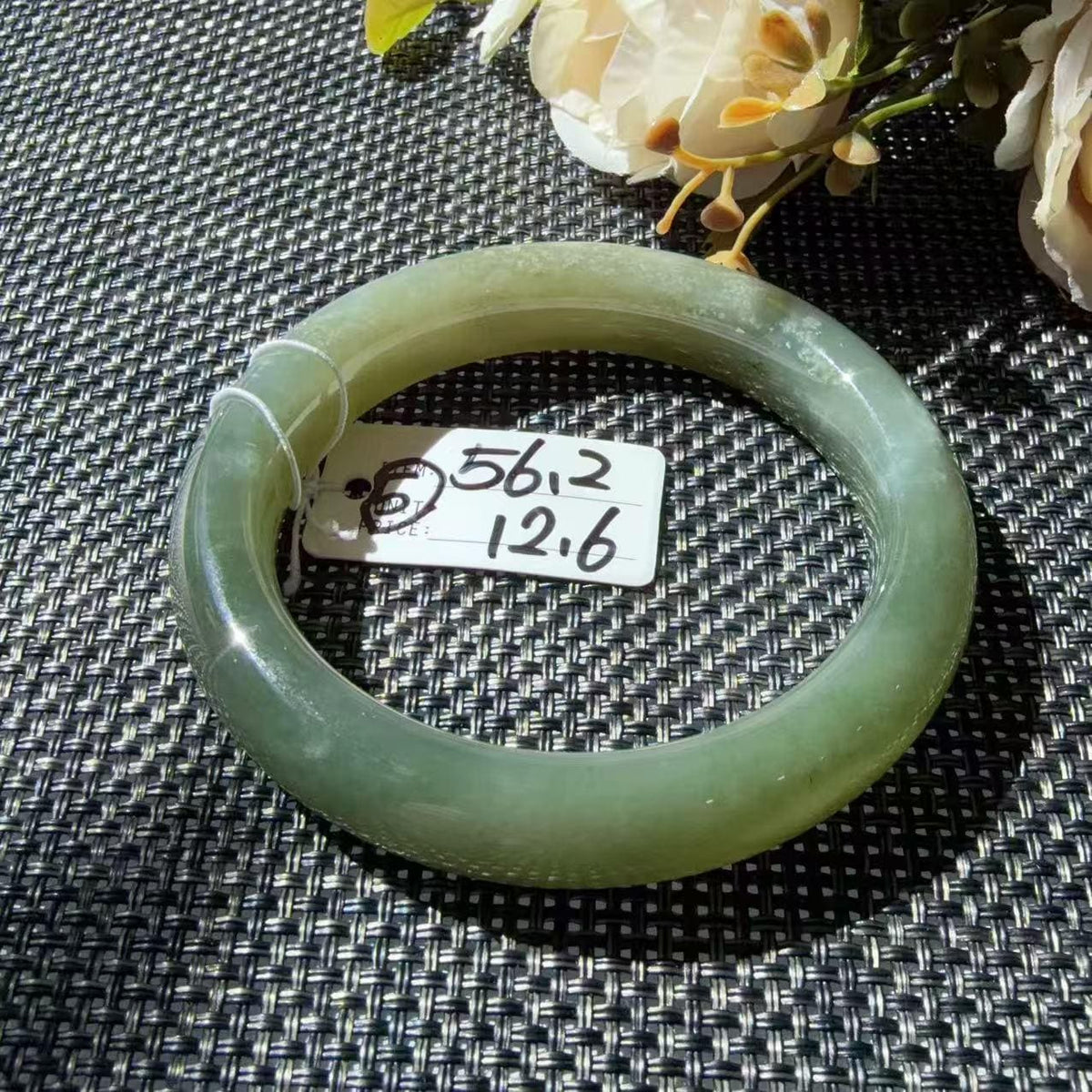 DEAL! Natural Green Nephrite Jade Bangle, Size 55-57mm Lake Green Jade Bracelet, Affordable Everyday Jade Bangle, One of a Kind Jade Jewelry