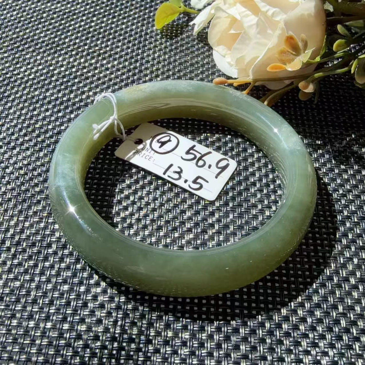 DEAL! Natural Green Nephrite Jade Bangle, Size 55-57mm Lake Green Jade Bracelet, Affordable Everyday Jade Bangle, One of a Kind Jade Jewelry