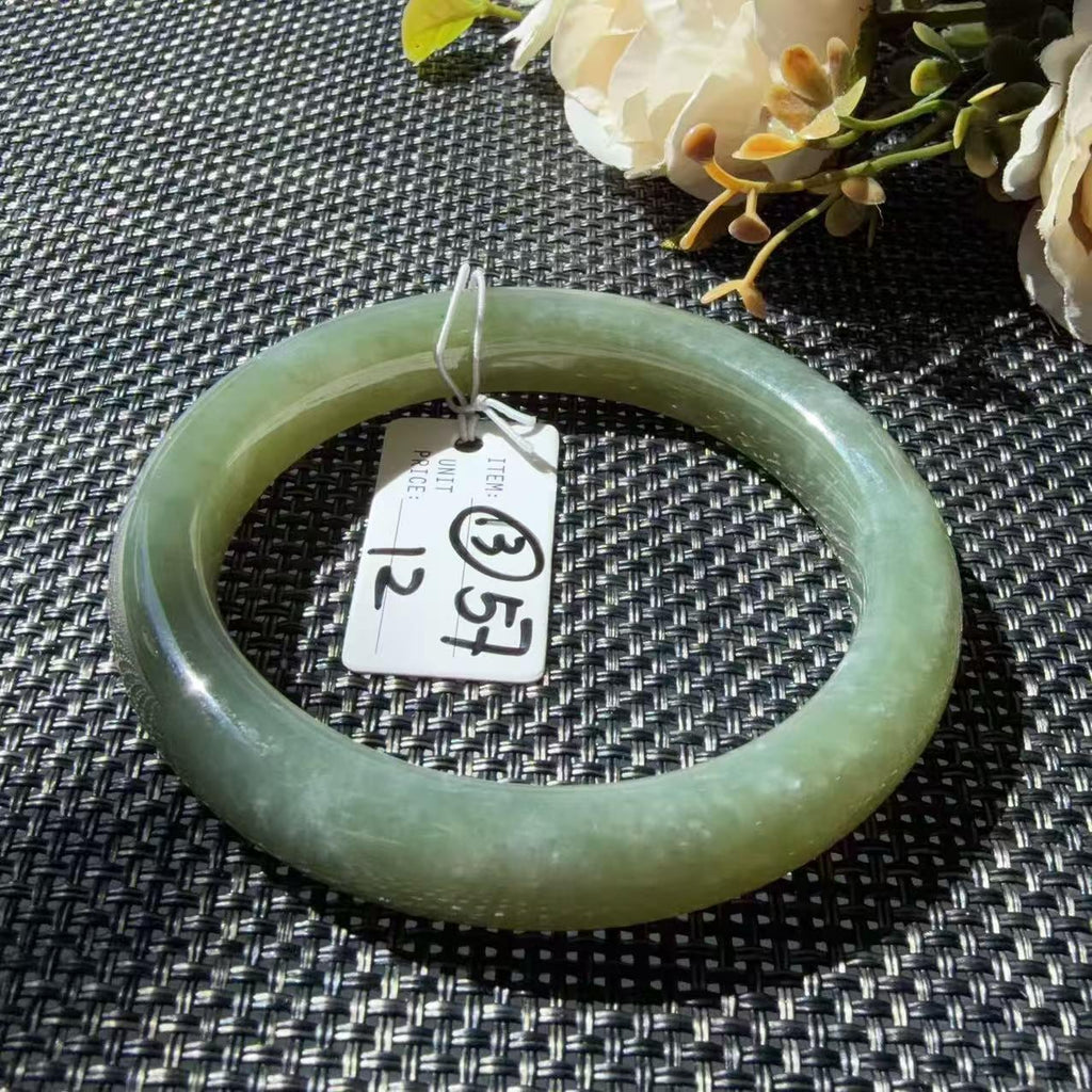 DEAL! Natural Green Nephrite Jade Bangle, Size 55-57mm Lake Green Jade Bracelet, Affordable Everyday Jade Bangle, One of a Kind Jade Jewelry