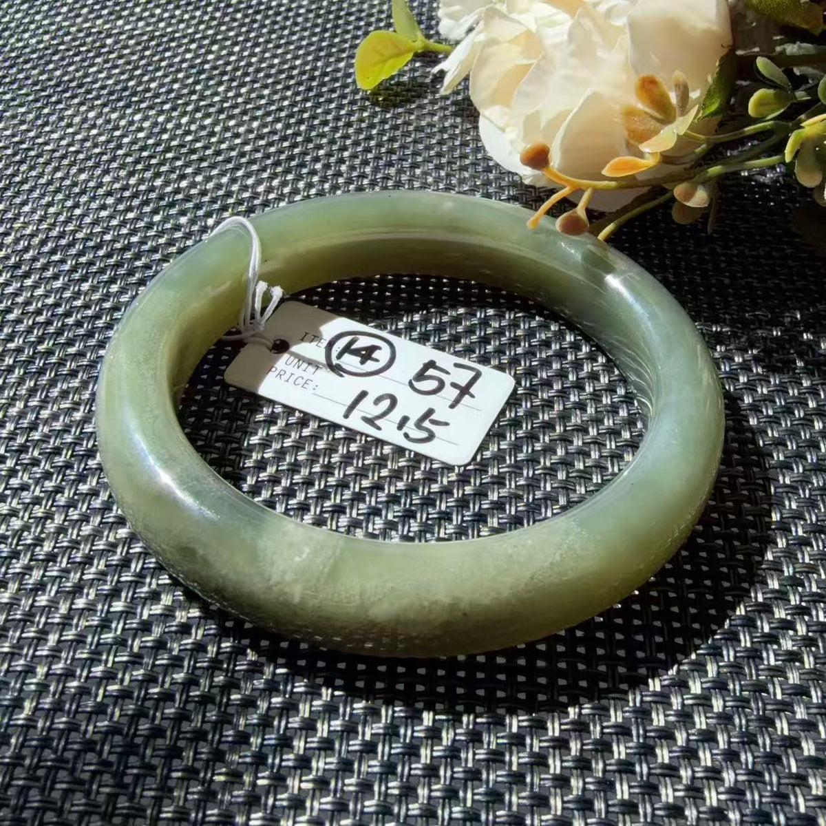 DEAL! Natural Green Nephrite Jade Bangle, Size 55-57mm Lake Green Jade Bracelet, Affordable Everyday Jade Bangle, One of a Kind Jade Jewelry