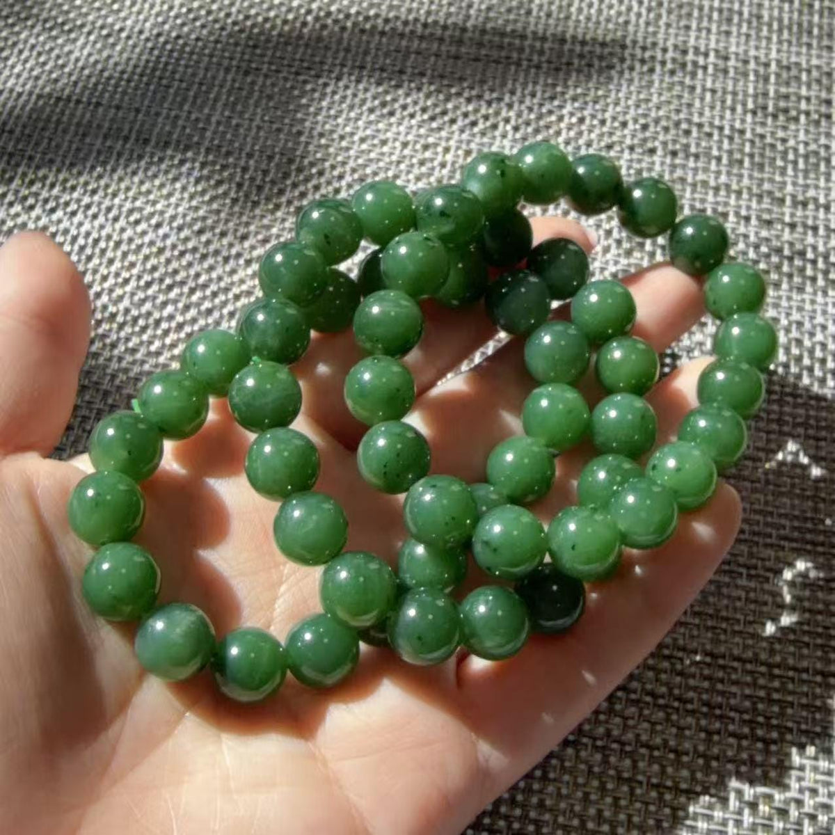 DEAL! Certifeid Green Jade Bracelet ,10mm Green Jade Bracelet , Natural Nephrite Beads, Minimalist Luxury Jewelry, Certified Jade Gift