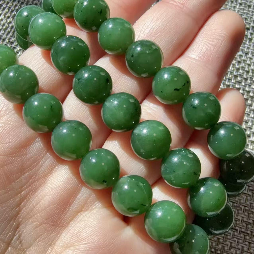 DEAL! Certifeid Green Jade Bracelet ,10mm Green Jade Bracelet , Natural Nephrite Beads, Minimalist Luxury Jewelry, Certified Jade Gift