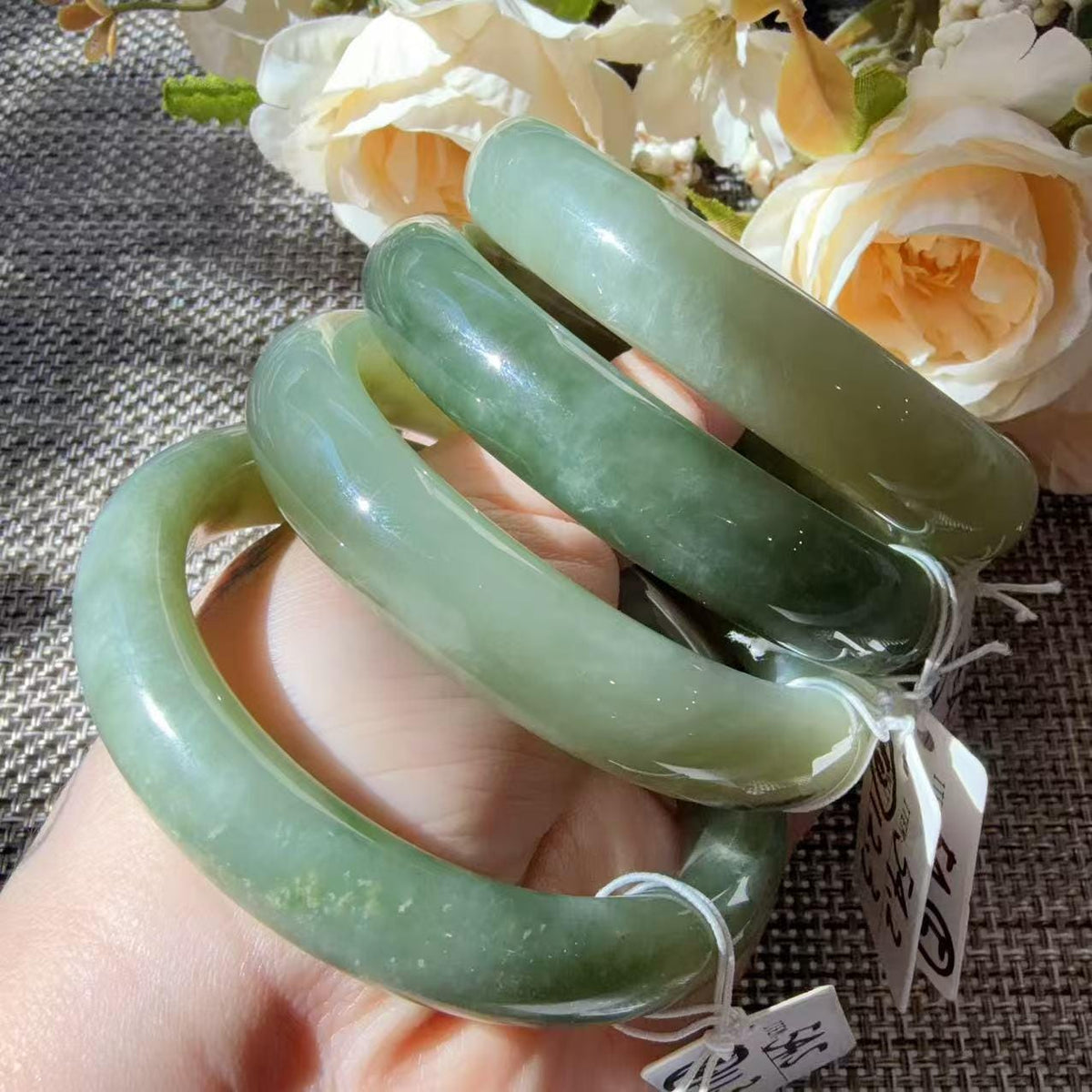 DEAL! Natural Green Nephrite Jade Bangle, Size 51-55mm Lake Green Jade Bracelet, Affordable Everyday Jade Bangle, One of a Kind Jade Jewelry
