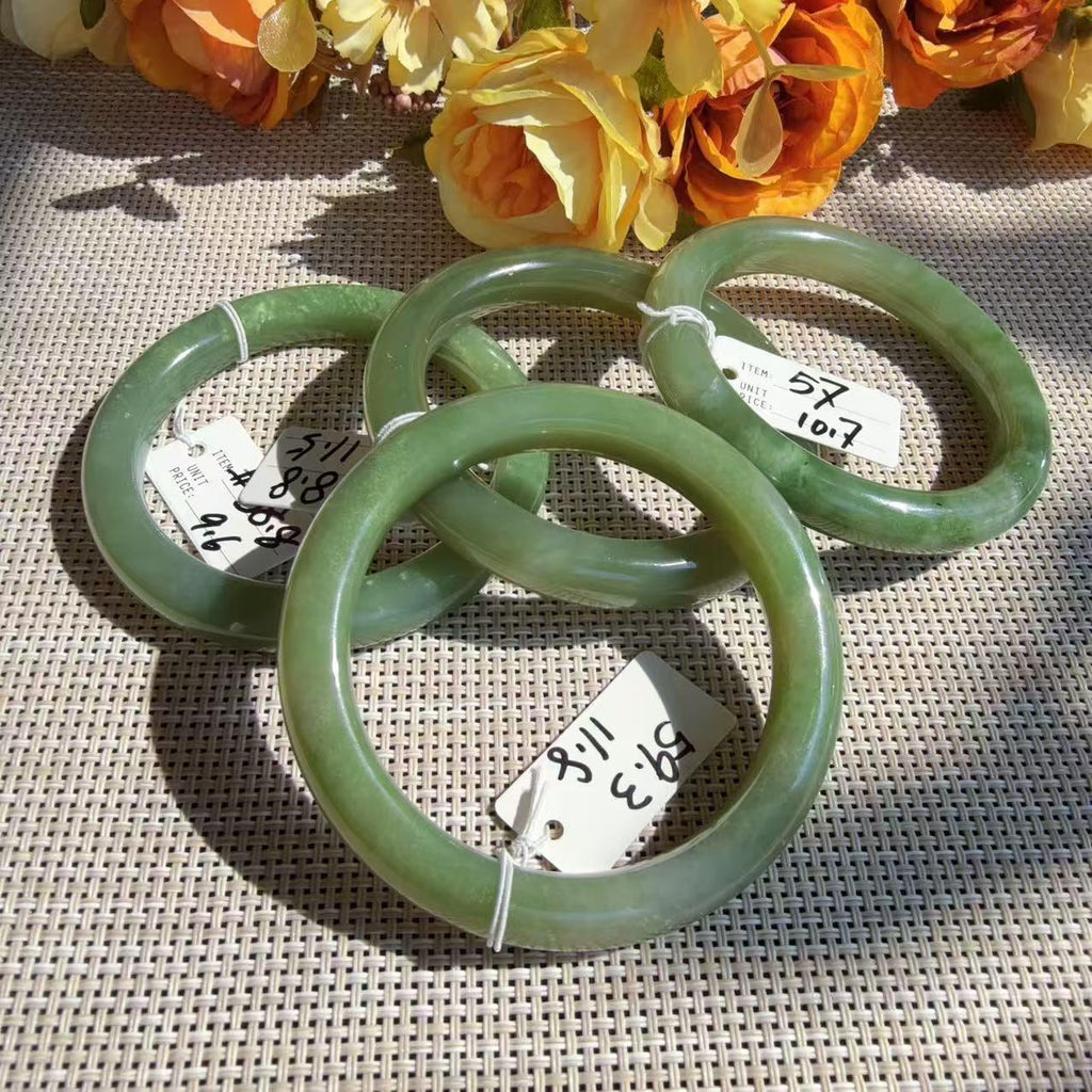 Certified Natural Green Jade Bangle , Lake Green Nephrite Jade Bangle , 57-59mm Multiple Sizes Bangle, One of a Kind