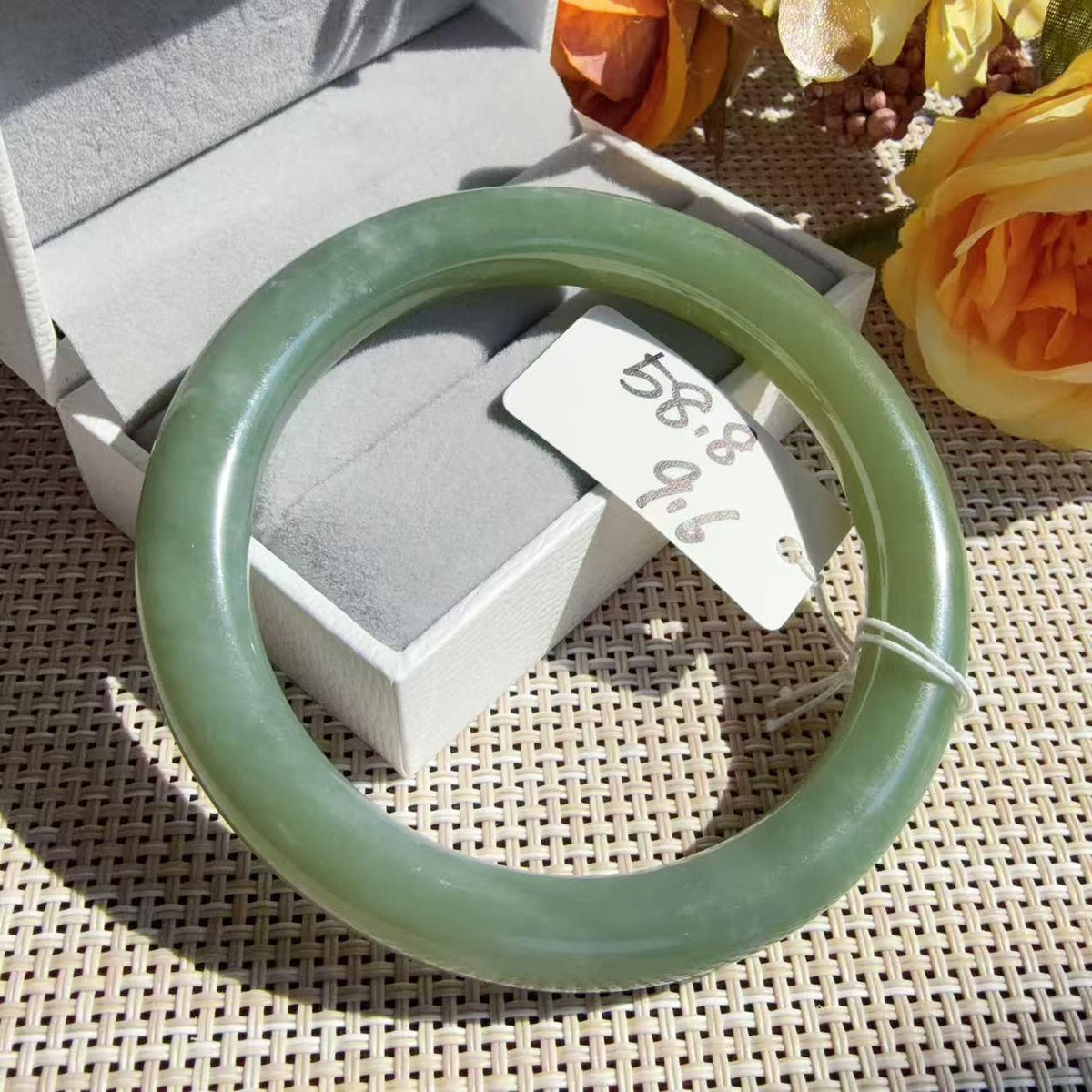 Certified Natural Green Jade Bangle , Lake Green Nephrite Jade Bangle , 57-59mm Multiple Sizes Bangle, One of a Kind