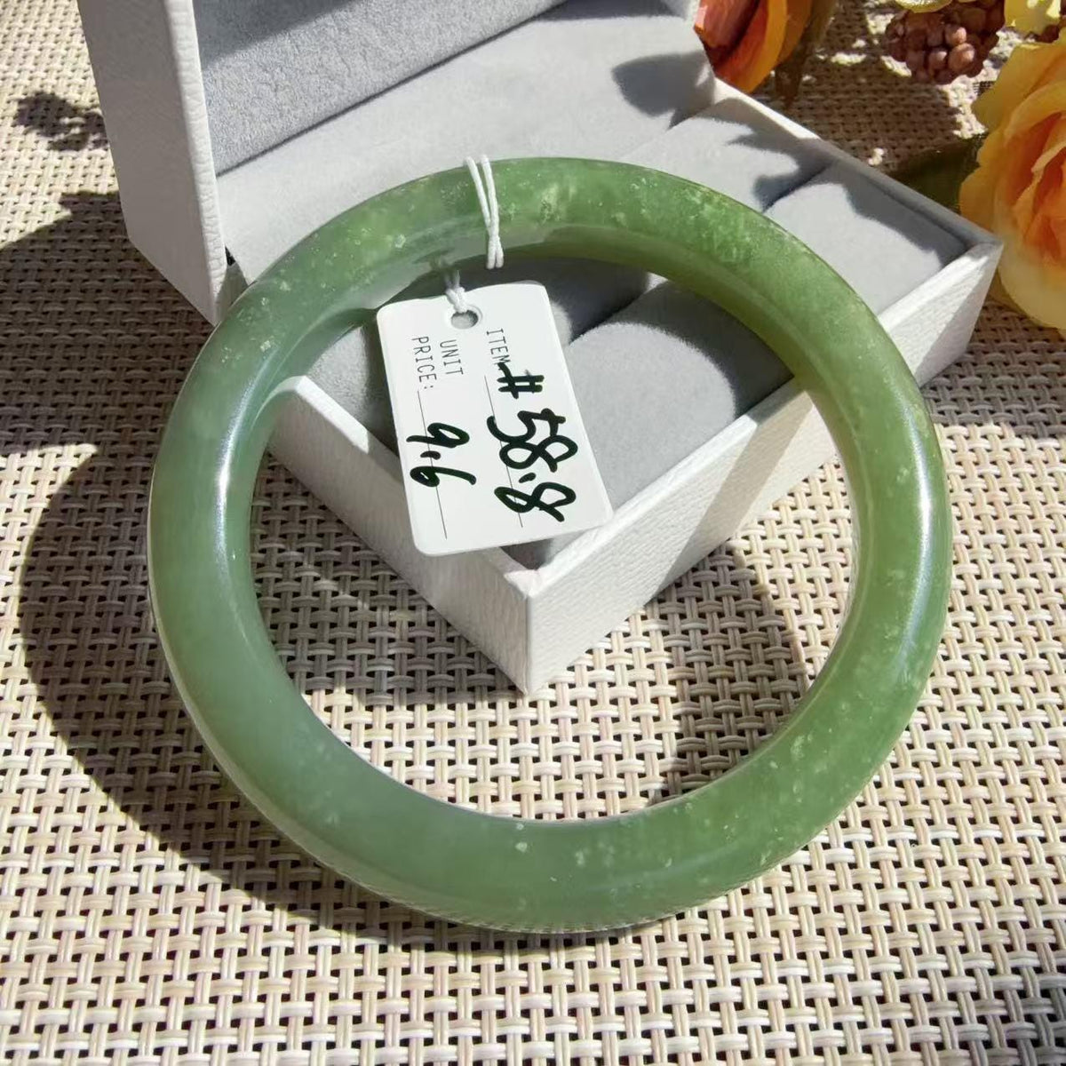Certified Natural Green Jade Bangle , Lake Green Nephrite Jade Bangle , 57-59mm Multiple Sizes Bangle, One of a Kind
