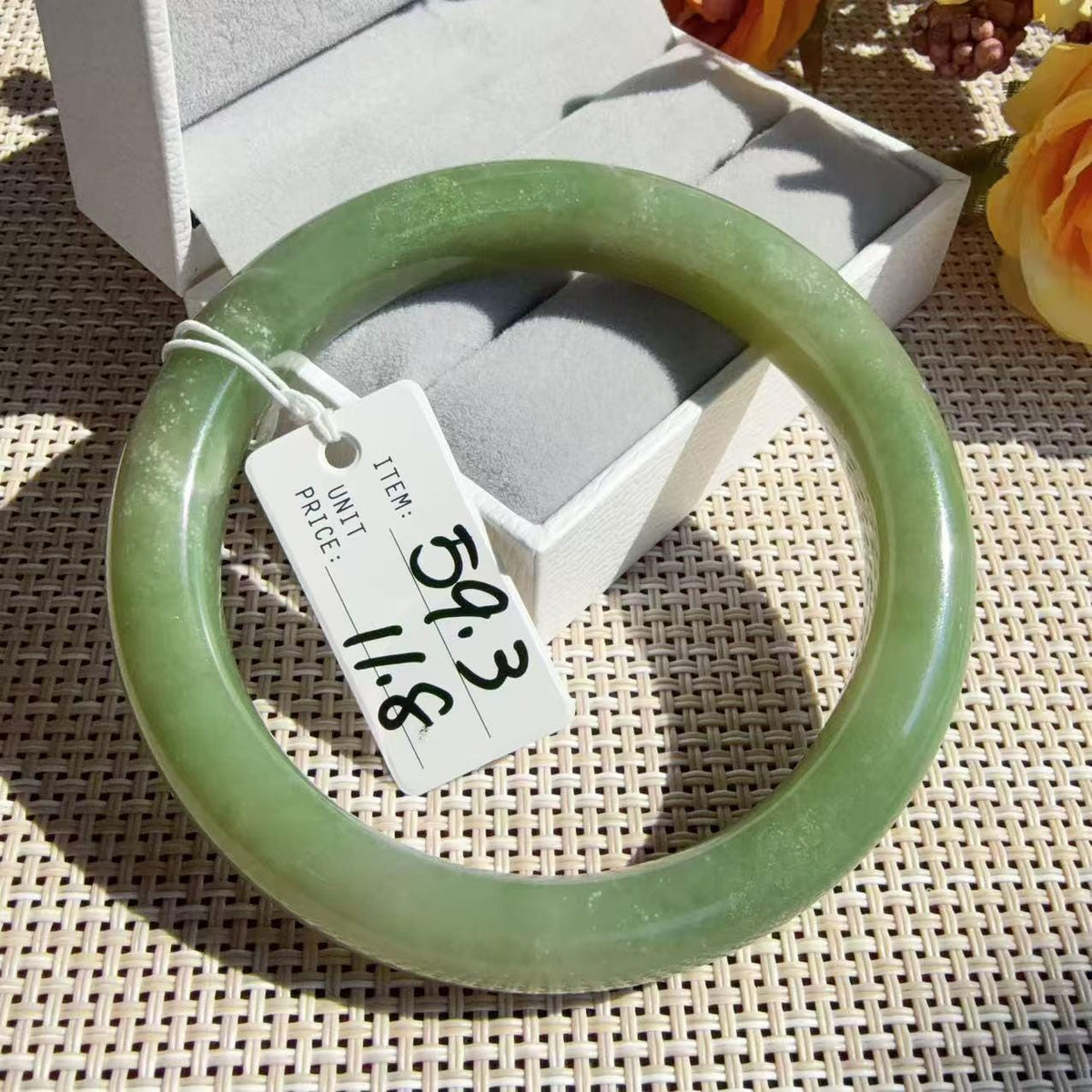 Certified Natural Green Jade Bangle , Lake Green Nephrite Jade Bangle , 57-59mm Multiple Sizes Bangle, One of a Kind