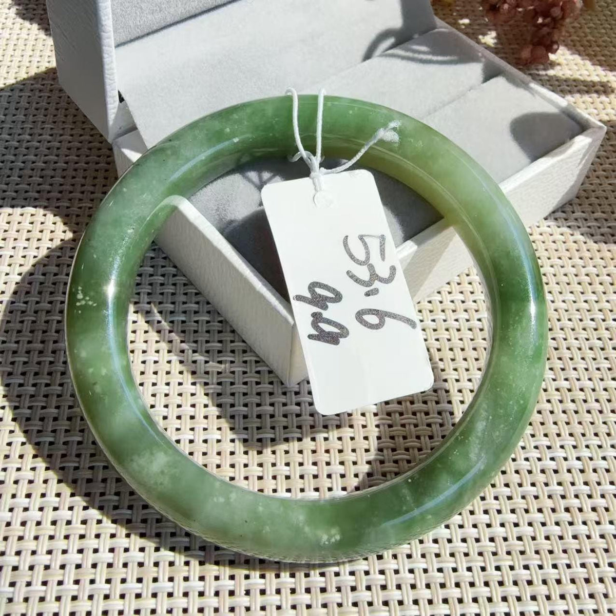 Certified Natural Green Jade Bangle , Lake Green Nephrite Jade Bangle , 53-56mm Multiple Sizes Bangle, One of a Kind