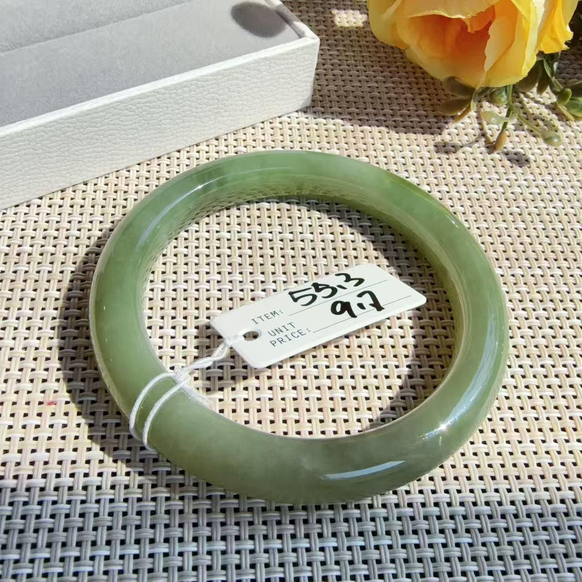 Certified Natural Green Jade Bangle , Lake Green Nephrite Jade Bangle , 53-56mm Multiple Sizes Bangle, One of a Kind