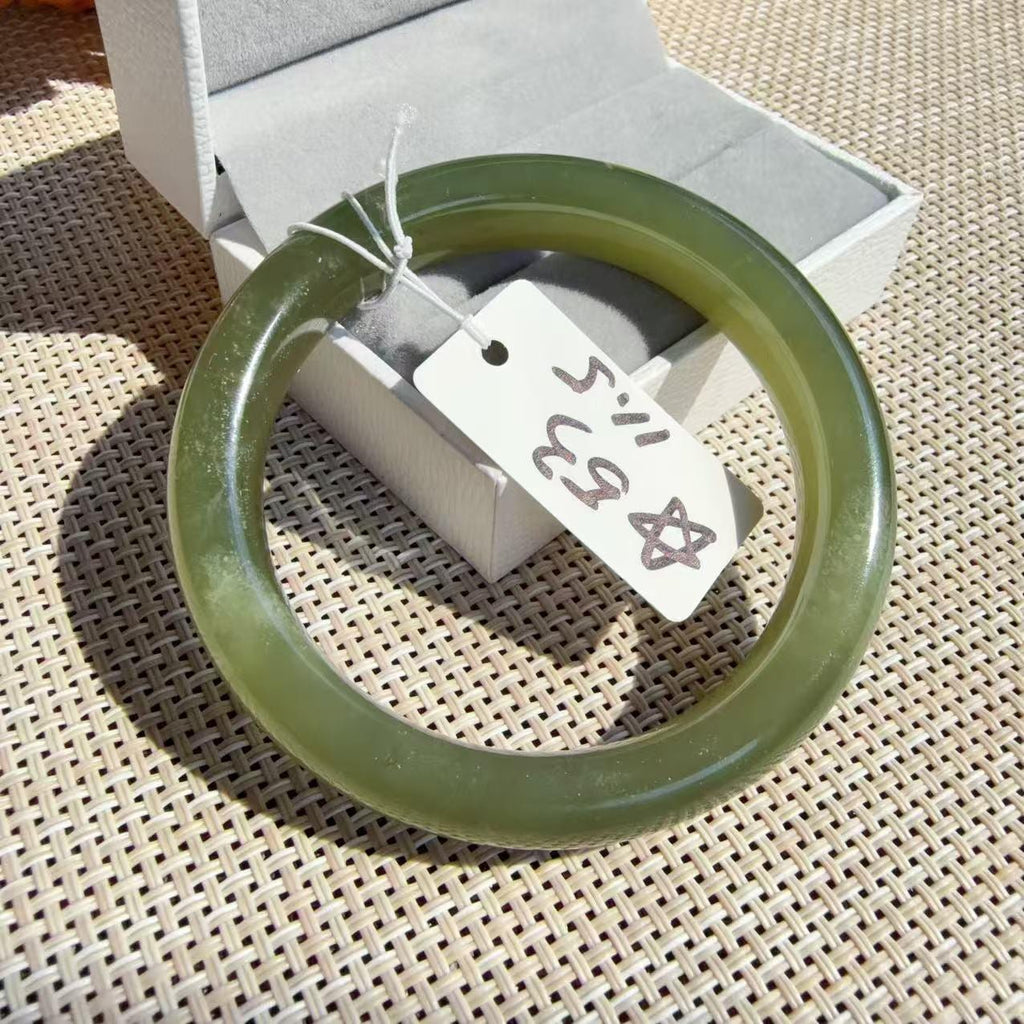 SALE! Natural Jade Bangle Clearance | Imperfect Nephrite Jade Bracelet | Stone Lines & Cracks | Discount Jade Bangles