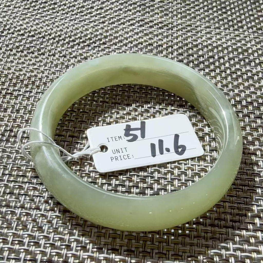 Certified Natural Nephrite Jade Small Size Bangle , Spring Water Green Jade, Bangle Size 51-55, Minimalist Jade Bangle Bracelet, XSmall Size