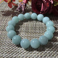 Natural Blue Water Jadeite Bracelet, 12.5–13mm Large Bead Jade Bracelet, Custom Size 6–9 Inches, Minimalist Real Jadeite Bracelet