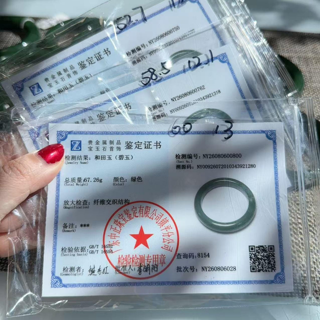 Natural Nephrite Jade Bangle, Rich Green Jade Bracelet, Classic Wide Jade Bangle, Genuine Green Jade Jewelry, 52-60mm Bangle, One of a Kind