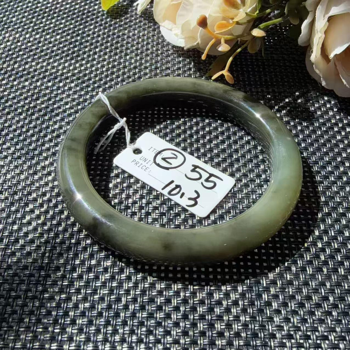 DEAL! Natural Green Nephrite Jade Bangle, Size 55-57mm Lake Green Jade Bracelet, Affordable Everyday Jade Bangle, One of a Kind Jade Jewelry