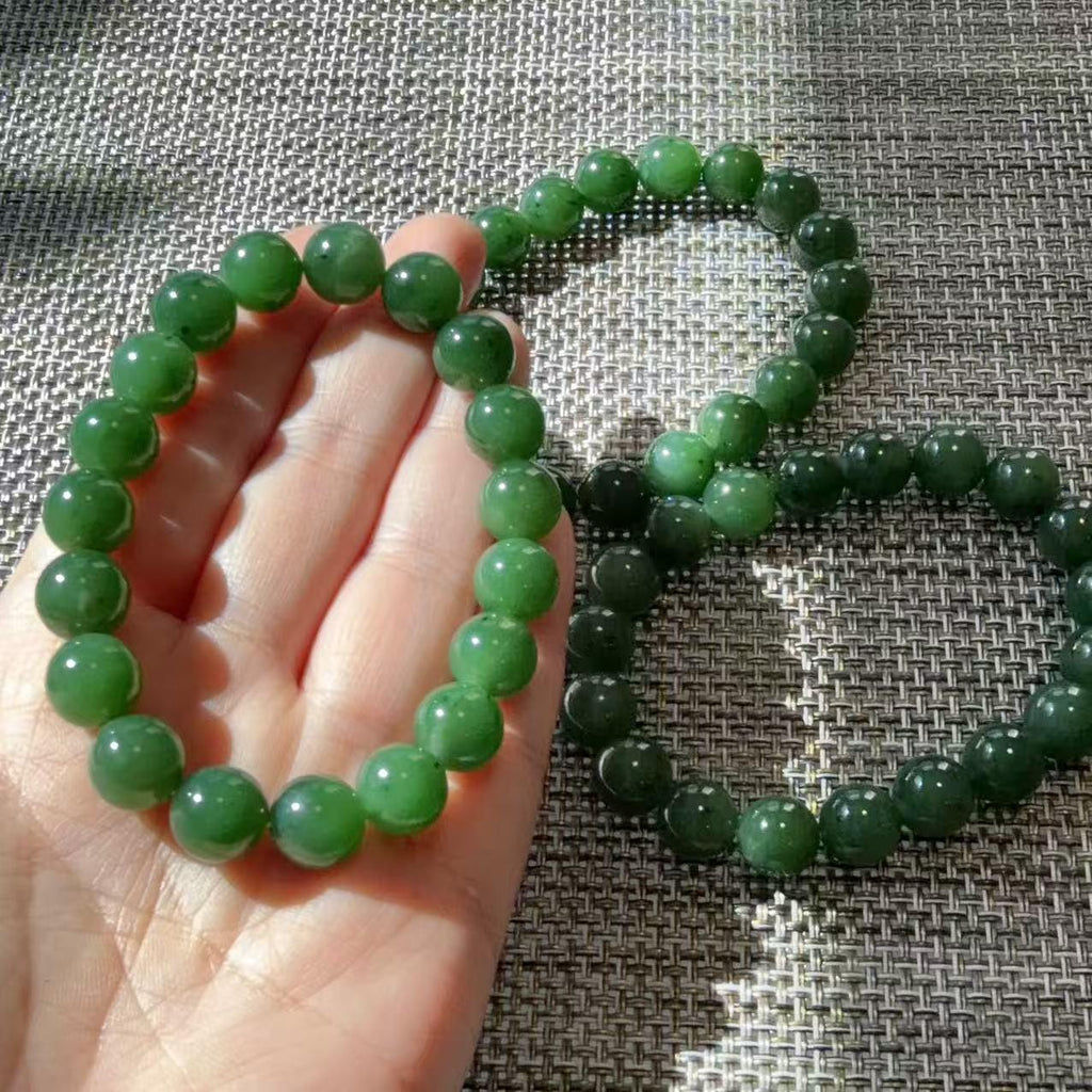 DEAL! Certifeid Green Jade Bracelet ,10mm Green Jade Bracelet , Natural Nephrite Beads, Minimalist Luxury Jewelry, Certified Jade Gift